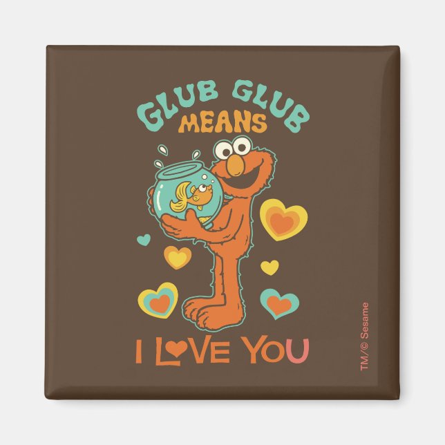 Aimant Elmo tenant son poisson rouge (Devant)