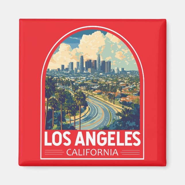 Aimant Emblem de Los Angeles California Travel Art (Devant)