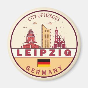 Aimant Emblem Leipzig Allemagne City Skyline