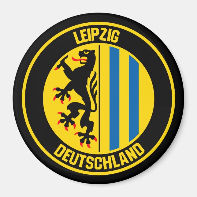 Aimant Emblem rond Leipzig (Devant)