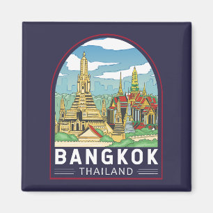 Aimant Emblème Bangkok Thaïlande Travel Retro