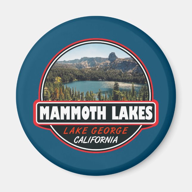 Aimant Emblème d'art de voyage de Mammoth Lakes Californi (Devant)