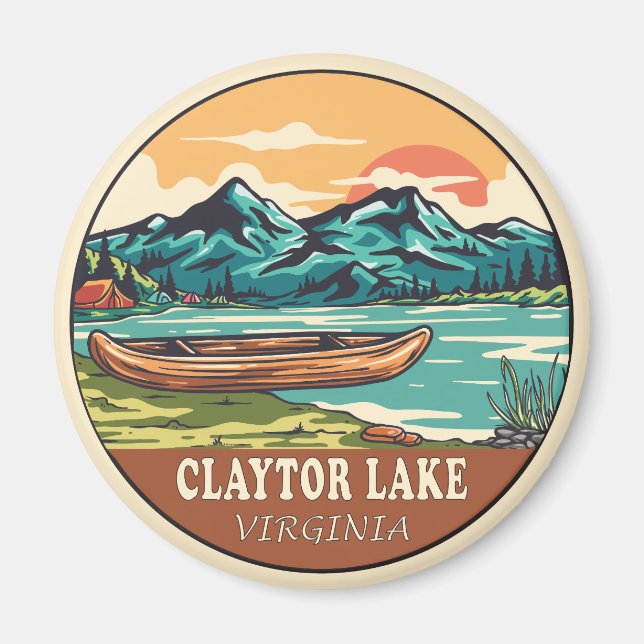 Aimant Emblème de pêche nautique Claytor Lake Virginia (Devant)