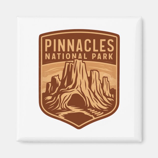 Aimant Emblème de voyage du parc national Pinnacles (Devant)