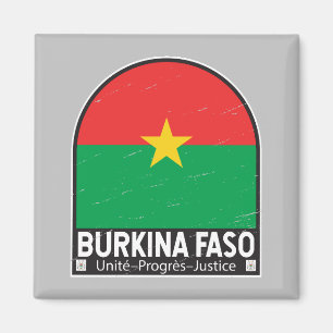 Aimant Emblème du drapeau burkinabé Vintage