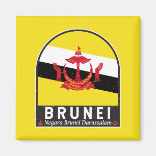 Aimant Emblème du drapeau de Brunei Vintage