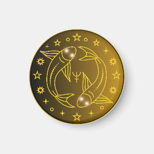Aimant Emblème du Zodiaque Poissons   Symbole Céleste Min