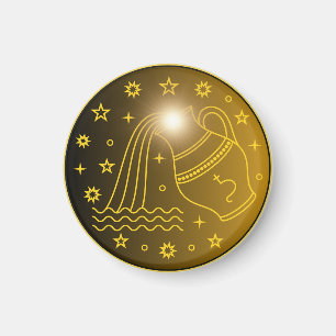Aimant Emblème du Zodiaque Verseau Symbole Céleste Mini