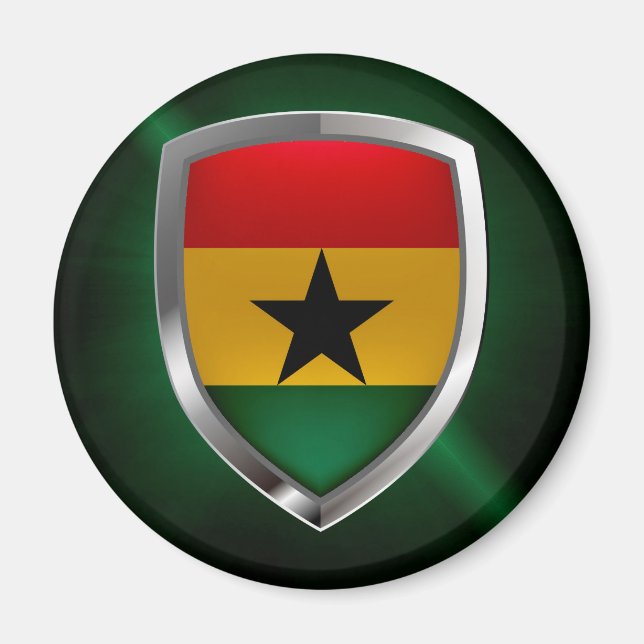 Aimant Emblème métallique du Ghana (Devant)