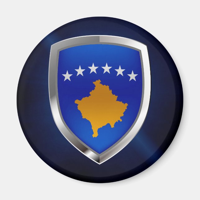 Aimant Emblème métallique du Kosovo (Devant)