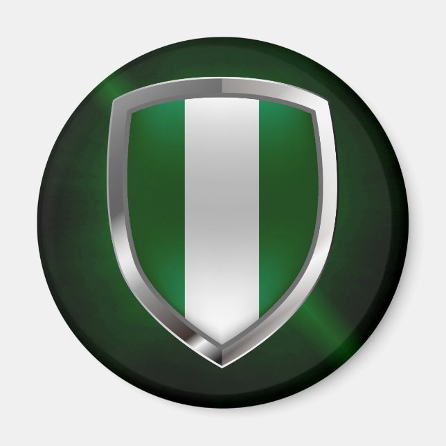 Aimant Emblème métallique du Nigeria (Devant)
