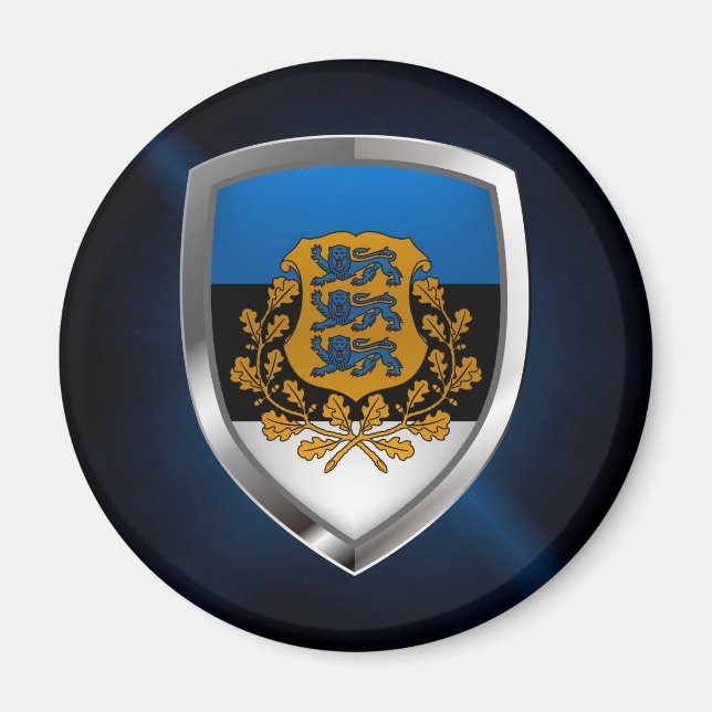 Aimant Emblème métallique estonien (Devant)