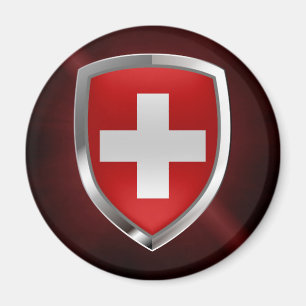 Aimant Emblème métallique Suisse
