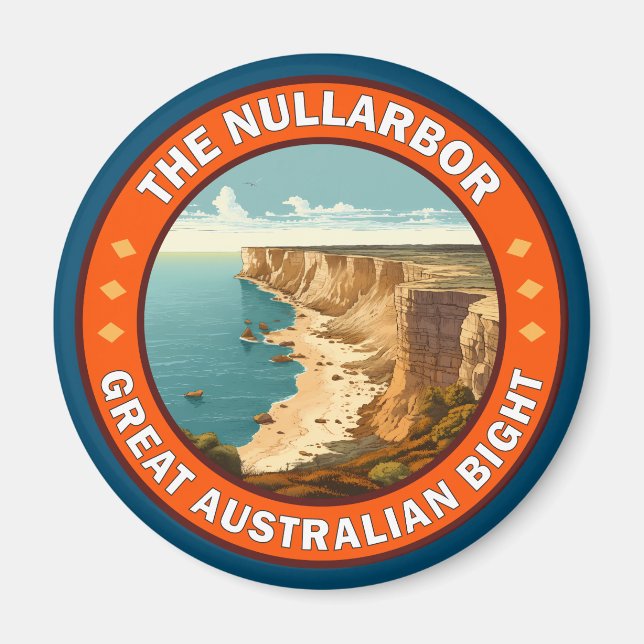 Aimant Emblème rétro de Nullarbor Great Australian Bight (Devant)