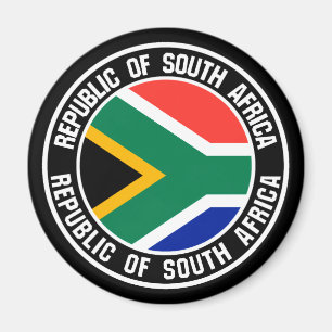 Aimant Emblème rond Afrique du Sud