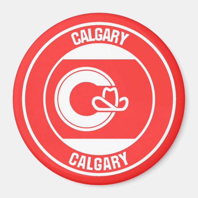 Aimant Emblème rond de Calgary Columbia (Devant)