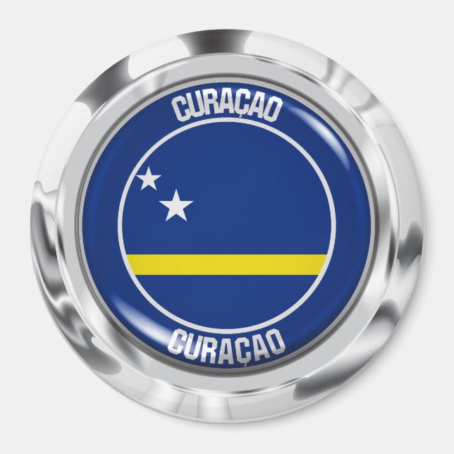 Aimant Emblème rond de Curaçao (Devant)