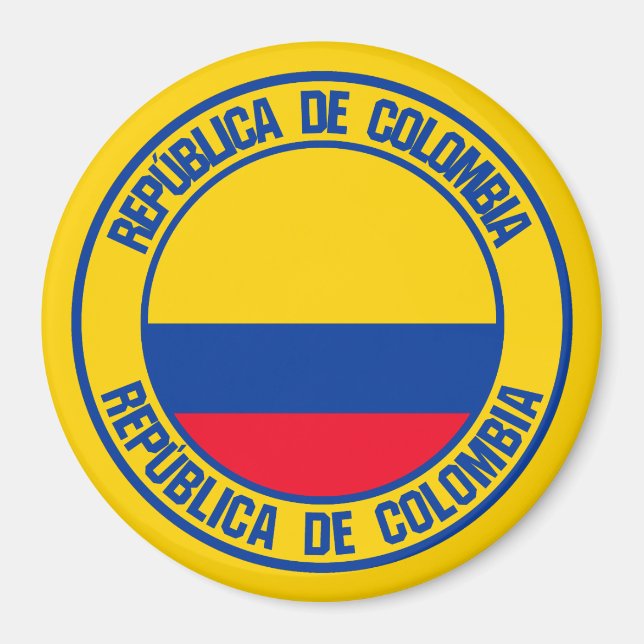 Aimant Emblème rond de la Colombie (Devant)