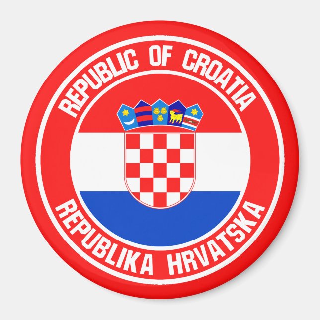 Aimant Emblème rond de la Croatie (Devant)