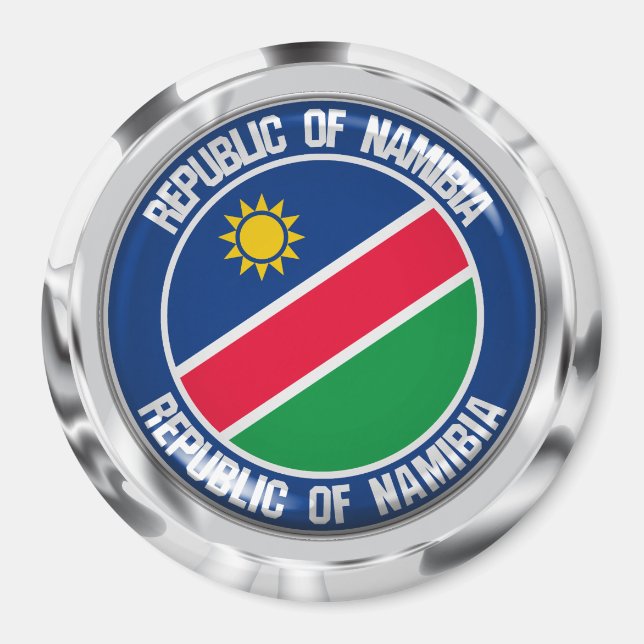 Aimant Emblème rond de la Namibie (Devant)