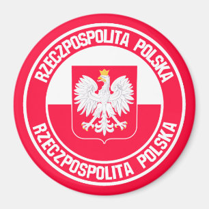 Aimant Emblème rond de la Pologne