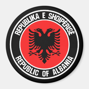 Aimant Emblème rond de l'Albanie