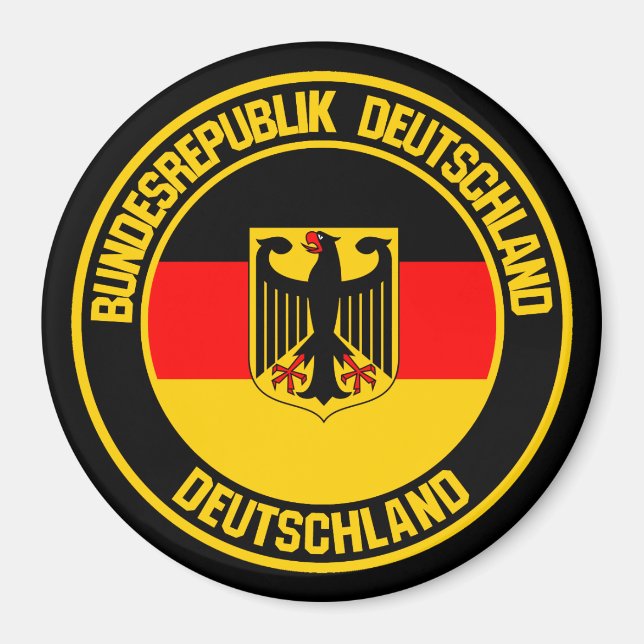 Aimant Emblème rond de l'Allemagne (Devant)