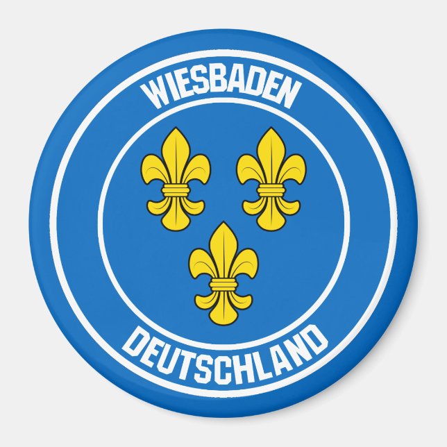 Aimant Emblème rond de Wiesbaden (Devant)