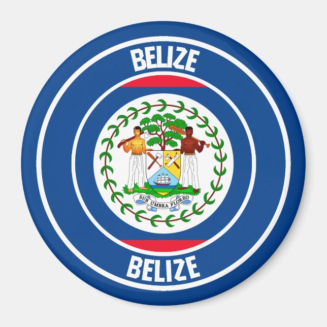 Aimant Emblème rond du Belize (Devant)