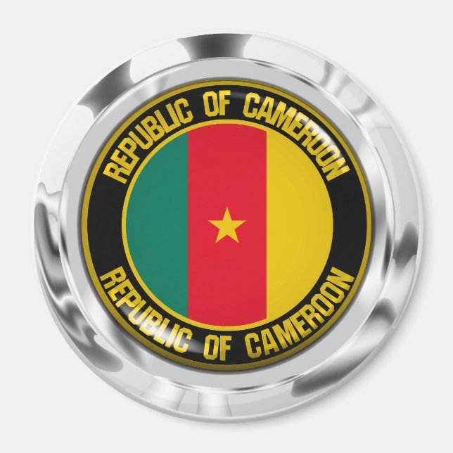 Aimant Emblème rond du Cameroun (Devant)