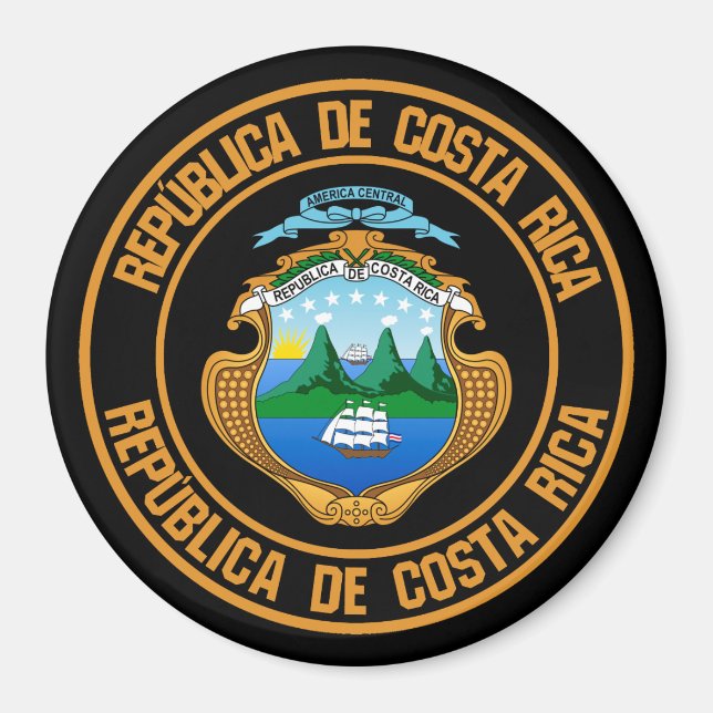 Aimant Emblème rond du Costa Rica (Devant)