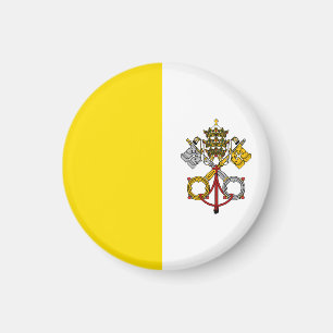 Aimant Emblème Rond du Drapeau de la Cité du Vatican