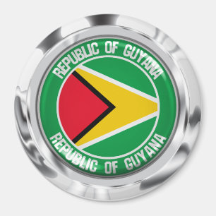 Aimant Emblème rond du Guyana