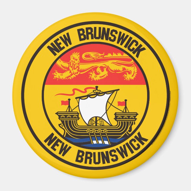 Aimant Emblème rond du Nouveau-Brunswick (Devant)