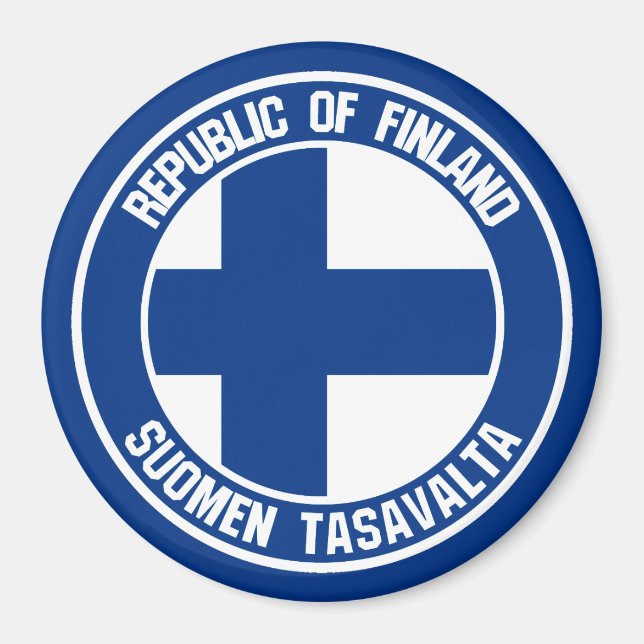 Aimant Emblème rond finlandais (Devant)