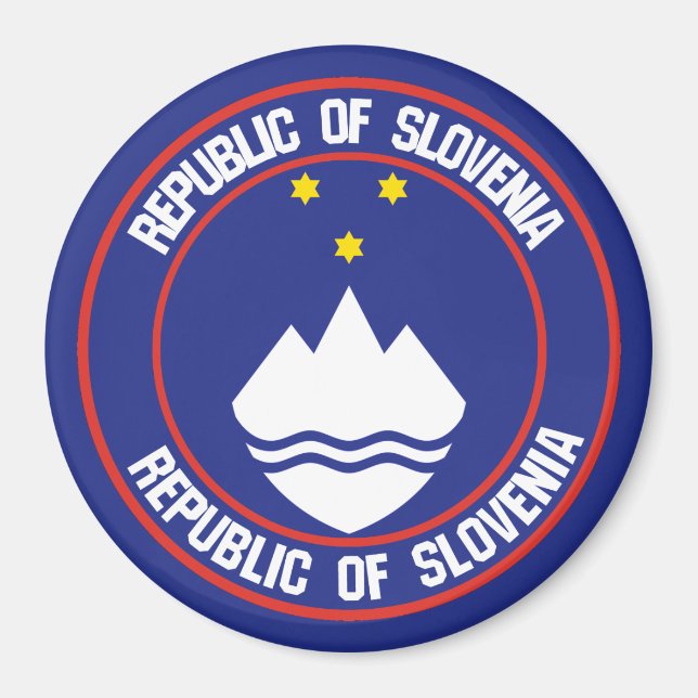 Aimant Emblème rond Slovénie (Devant)