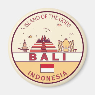 Aimant Emblème Skyline de Bali en Indonésie