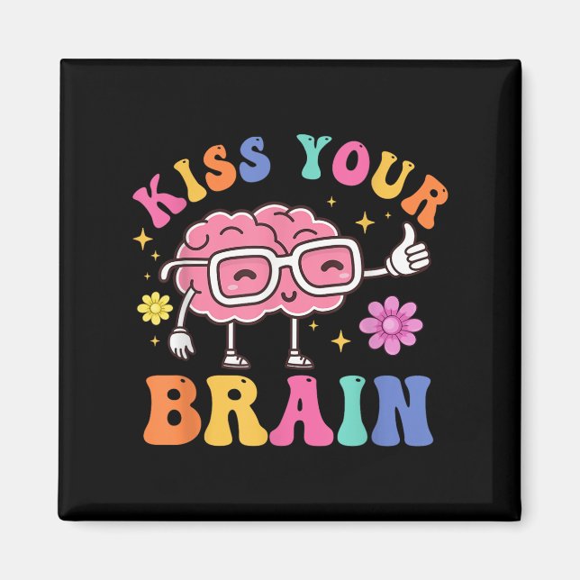 Aimant Embrasse Ton Cerveau Pouce Happy Avec Gles Motivat (Devant)