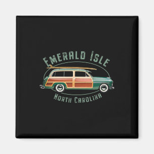 Aimant Emerald Isle Caroline du Nord Surf vintage