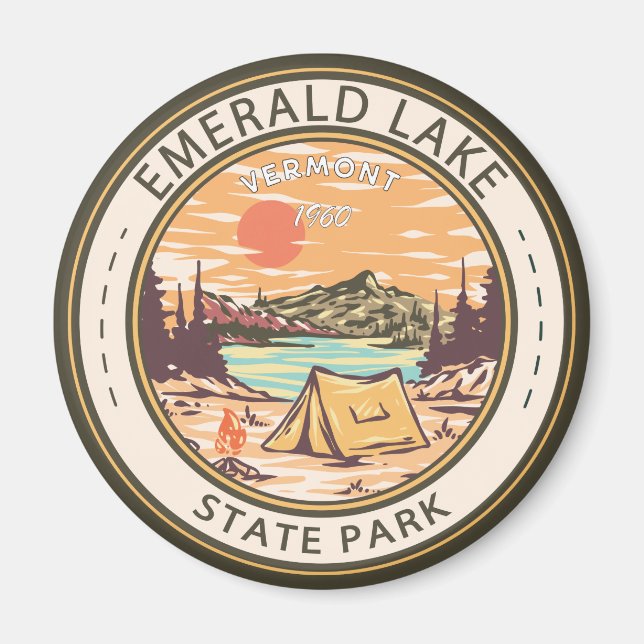 Aimant Emerald Lake State Park Insigne du Vermont (Devant)