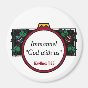 Aimant Emmanuel Dieu avec nous Noël Personnaliser Il