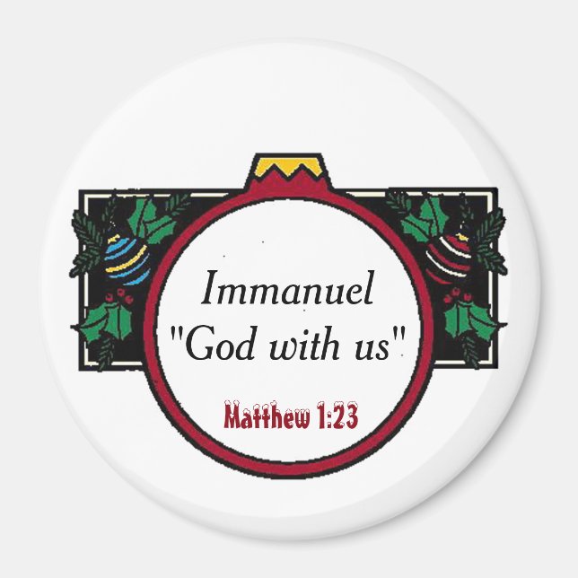 Aimant Emmanuel Dieu avec nous Noël Personnaliser Il (Devant)