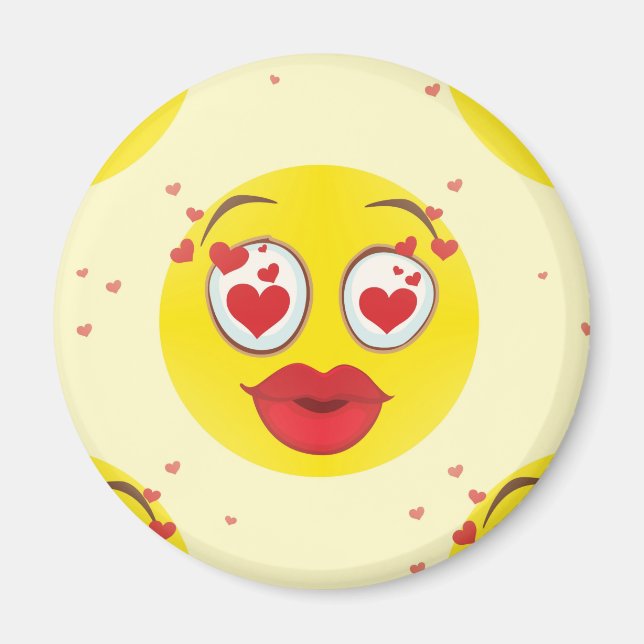 Aimant Emoji baiser de la Saint-Valentin (Devant)