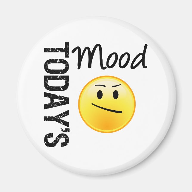 Aimant Emoticon de l'humeur d'aujourd'hui en colère (Devant)