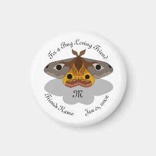 Aimant Empereur, papillon de nuit, monogramme, vol, ailes
