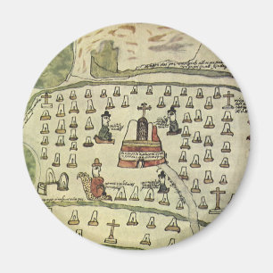 Aimant Empire aztèque de Montezuma, carte antique du mond