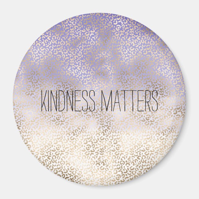 Aimant Empreinte de léopard Ombre or violet fille (Devant)