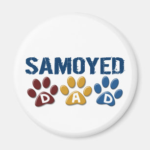 Aimant Empreinte de patte 1 de papa de SAMOYED
