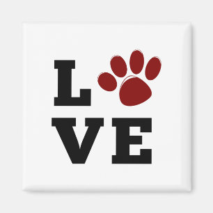 Aimant Empreinte de patte d'amour Amoureux des chiens