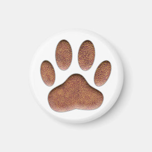 Aimant Empreinte de patte de chien de Texture en cuir